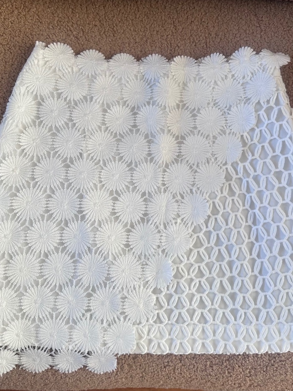 Topshop White Floral Crochet Lace Asymmetrical Mini Skirt US 4